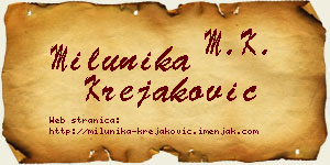 Milunika Krejaković vizit kartica